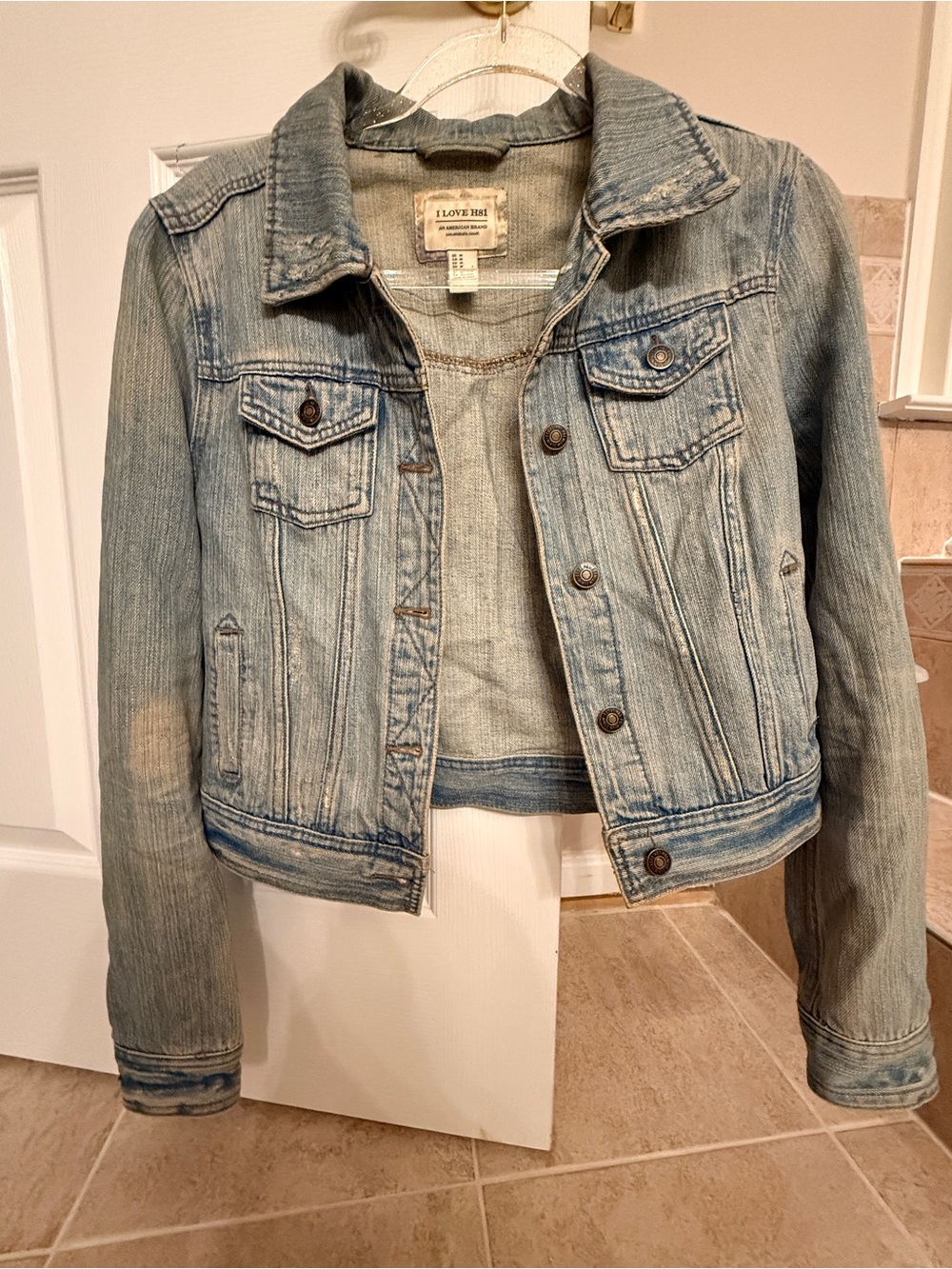 I Love H81 Light Wash Denim Jacket - Medium